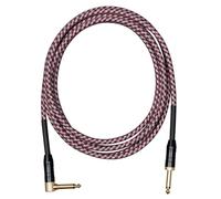 CASCHA Professional Line Guitar Cable, Angled, Tweed Red, 6 m
