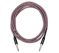 CASCHA Professional Line Guitar Cable, dritto, rosso tweed, 3 m
