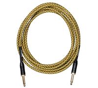CASCHA Professional Line Guitar Cable, Straight, Tweed Natural, 6 m
