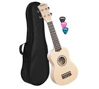 CASCHA Set di ukulele soprano per bambini e adulti, con 3 plettri, tasca, corde Aquila, Piccola chitarra hawaiana per principianti e avanzati, I Cream HH 3967