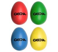 CASCHA Shaker a Uovo, 4 Pezzi per Percussione e Istruzione Musicale, Rosso/Blu/Giallo/Verde