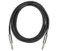 CASCHA Standard Line Guitar Cable, Straight, Black Tweed, 6 m
