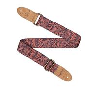 CASCHA Tracolla per chitarra vegana Rose Jungle, regolabile, 89-158 cm, larghezza 5 cm, in poliestere con estremità in sughero