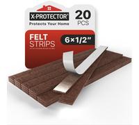 Caschette per mobili in feltro di X -Protettore - 20 pezzi 6 x 1/2 """" - strisce in feltro premium con supporto adesivo - cuscinetti rettangolari per