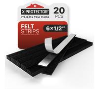 Caschette per mobili in feltro di X -Protettore - 20 pezzi 6 x 1/2 """" - strisce in feltro premium con supporto adesivo - cuscinetti rettangolari per