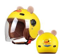Caschetto Bici Bambina Rosa Con Visiera Chiara Trasparente, Casco Monopattino Bambini Con Orecchie Da Orsetto, Semicasco Regolabile Fragola Per Bicicletta 3-12 Anni 7,46~52cm