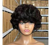 Caschetto Corto E Ondulato Sciolto Da Donna Parrucca In Capelli Umani Remy Brasiliani, Senza Colla, Texture Morbida E Setosa, Onde Naturali Da Spiaggia