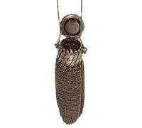 Caschetto Di Monete A Rete - Borsa Per Borse Di Coiin Retrò Antica Fatta A Mano | Struttura Argento Resistente All'usura Per Lo Stoccaggio Da Collezione | Porta Di Monete Vintage Per C