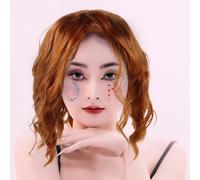 Caschetto Lungo Fino Alle Spalle Parrucca Arancione Resistente Calore