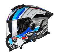 Caschi Apribili e modulari Bluetooth con Doppia Visiera Casco Moto Integrale Apribile Approvato DOTECE Microfono con Cuffia con Altoparlante Incorporato per La Risposta Automatica 1,S=55~56cm