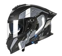 Caschi Apribili e modulari Bluetooth con Doppia Visiera Casco Moto Integrale Apribile Approvato DOTECE Microfono con Cuffia con Altoparlante Incorporato per La Risposta Automatica 3,M=57~58cm