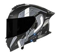 Caschi Apribili e modulari Bluetooth con Doppia Visiera Casco Moto Integrale Apribile Approvato DOTECE Microfono con Cuffia con Altoparlante Incorporato per La Risposta Automatica 4,S=55~56cm