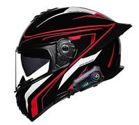 Caschi Apribili e modulari Moto Bluetooth Casco Integrali Moto a Doppia Visiera Integrale Omologato DOTECE con Doppio Altoparlante e Microfono per Adulti Uomini e Donne E,M=57~58cm