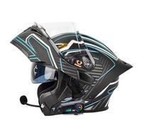 Caschi Apribili e Modulari Moto Bluetooth Integrali Flip Up con Doppia Visiera Antiappannamento E Anti UV Omologato ECEDOT Microfono con Altoparlante Integrato for Uomo E Donna 14,L=59~60cm