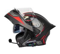 Caschi Apribili e Modulari Moto Bluetooth Integrali Flip Up con Doppia Visiera Antiappannamento E Anti UV Omologato ECEDOT Microfono con Altoparlante Integrato for Uomo E Donna 9,L=59~60cm