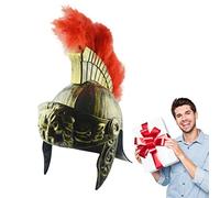 Caschi Centurion - Cappelli Romani Staccabili, Casco Retrò | Casco Gladiatore Dorato Con Piuma Rossa, Costume Da Cavaliere Guerriero Samuraii Retrò Da Uomo, Autentici