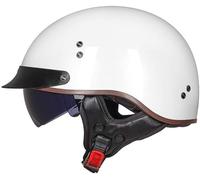 Caschi Cromwell Jet e Demi-Jet Casco Moto A Mezzo Casco Retrò Harley Casco Anticollisione Di Sicurezza Per Scooter Chopper Cruiser DOT / ECE Con Occhiali A Sgancio Rapido,L-XXL=（63~64cm）