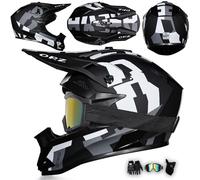 Caschi Da Motocross ATV Bambini Adulti MTB Fuoristrada Moto Casco Da Motociclista Con Occhiali Guanti E Maschera, Casco Cross Per Enduro BMX Downhill Quad Strada Dirt Bike,W-S