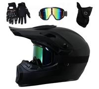 Caschi da Motocross Per Bambini, Casco Integrale da Moto Per Ragazzi Dagli 8 Ai 14 Anni Per Fuoristrada, Atv, Utv, Guida Su Strada con Occhiali, Guanti E Maschera, Omologato DOT(05,XL(59-60CM))
