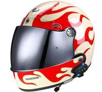 Caschi Integrale Bluetooth Con Visiera Casco Moto Integrali Elmetto Scooter Retro Classic Caschi Integrato Crash Racing Rally Touring Omologato ECEDOT Quattro Stagioni Adulti Z-3,M:57-58CM