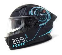 Caschi Integrale Retrò Approvato DOTECE Casco Moto Integrali Con Doppia Visiera Resistente Ai Graffi Elmetto Integrato Fibbia A Sgancio Rapido Caschi Cross E Off-Road Adulti B,XL:61-62CM