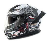 Caschi Integrale Retrò Approvato DOTECE Casco Moto Integrali Con Doppia Visiera Resistente Ai Graffi Elmetto Integrato Fibbia A Sgancio Rapido Caschi Cross E Off-Road Adulti F,XXL:63-64CM