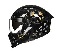 Caschi Integrali Da Moto, Casco Apribile Con Mentoniera Rimovibile, 3/4 Con Doppia Visiera, For Scooter, Moto, Chopper, Cruiser(E,M(59-60CM))