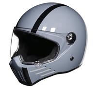 Caschi integrali da moto per adulti con visiera parasole Casco retrò per scooter motos e bicicletta Design Skull Knight Leggero e sicuro per gli spostamenti quotidiani Grigio XL/61-62cm