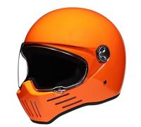 Caschi integrali da moto per adulti con visiera parasole Casco retrò per scooter motos e bicicletta Design Skull Knight Leggero e sicuro per gli spostamenti quotidiani Arancione L/59-60cm