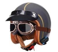 Caschi Jet E Demi-Jet Bluetooth Aperto Casco Retrò Moto Con Occhiali Approvato DOTECE Caschi Cromwell Scooter Casco Mezzo 3/4 Con Altoparlante E Microfono Uomini Donne Z-3,M:57-58CM