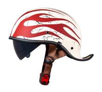Caschi Jet E Demi-Jet Con Visiera Casco Mezzo Design Della Coda Rivolta Verso L'alto Approvato DOTECE Aperto Casco Retrò Moto Elmetto Scodella Per Unisex Caschi Cromwell G,XL:61-62CM