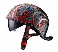Caschi Jet E Demi-Jet Con Visiera Casco Mezzo Design Della Coda Rivolta Verso L'alto Approvato DOTECE Aperto Casco Retrò Moto Elmetto Scodella Per Unisex Caschi Cromwell E,XL:61-62CM
