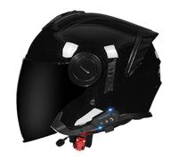 Caschi Jet e Demi Jet Moto Bluetooth Mezzo Casco Vintage Scooter Jet Cascos DOTECE Omologato con Doppia Visiera Caschi da Moto con Microfono Speaker per Donna e Uomo Adulto W,L=59~60cm