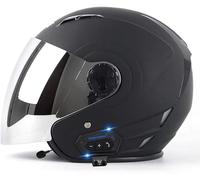 Caschi Jet Per Moto Bluetooth, Caschi Per Moto Con Lenti Anti-Appannamento Ad Alta Definizione, Certificazione DOT / ECE Con Funzione Di Risposta Automatica Per Metà Caschi Per Adulti (B, M)