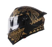 Caschi modulari flip-up da moto per uomo e donna Casco integrale leggero e pieghevole con visiera a doppio strato per la protezione dal sole L/59-60cm