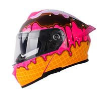 Caschi modulari flip-up da moto per uomo e donna Casco integrale leggero e pieghevole con visiera a doppio strato per la protezione dal sole XXL/63-64cm