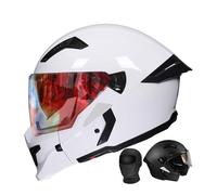 Caschi Modulari For Moto, Casco Integrale Da Moto Integrato Omologato ECEDOT Con Doppia Visiera Antiappannamento E Riduzione Del Rumore For Adulti, Uomini E Donne(C,L(61~62CM))