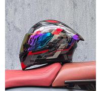 Caschi Moto Modulari, Casco Moto Visiera Integrale Apribile, Omologato DOT, Adulti Uomini E Donne Per Gite In Città, Quattro Stagioni, Nuovo Casco Da Moto Da Turismo Su Strada,Red3-m (55_56)