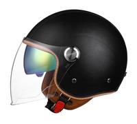 Caschi retrò, casco da motociclista, casco da scooter con doppia visiera, casco da ciclomotore omologato DOT/ECE per uomini e donne adulti B3,M(54-57CM)