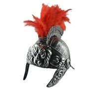 Caschi romani, facili da trasportare, costume romano, caschi leggeri guerrieri oro, guerrieri cavalieri copricapo, copricapo con cespuglio rosso, casco da uomo guerriero copricapo copricapo accessorio