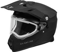Caschi Solid Black Fly Racing Trekker Per Il Freddo Con Schermi Elettrici
