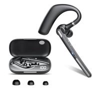 CASCHO Auricolare Bluetooth Singolo Cuffie Bluetooth V5.4, 100 Ore in Standby, Auricolari Bluetooth Singolo con CVC8.0 ENC Doppio Microfono, Doppia Connessione, Muto, Cuffie per Guida/Ufficio