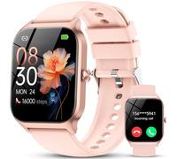 CASCHO Smartwatch Donna, 1.85'' Orologio Smartwatch Donna con Chiamate Bluetooth/Assistente Vocale AI, 115+ Sportive Smart Watch con Contapassi/Sonno/ Spo2/ Cardiofrequenzimetro, IP68 Rosa