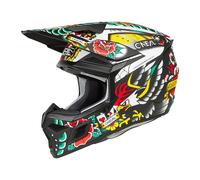ONeal 3SRS Inked, casco da motocross S female Opaco Nero/Bianco/Rosso/Verde Giallo