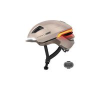 ABUS HYP-E - Casco da bici con luce anteriore, luce posteriore e indicatore luminoso, adatto anche per bicicletta su e-bike e S-Pedelec, per ragazzi e adulti, taglia L, colore: beige