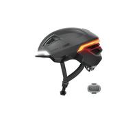 ABUS Casco da bicicletta HYP-E - casco con luce anteriore, luce posteriore eLuce lampeggiante - adatto anche per ciclismo su e-bike e S-Pedelec - per adolescenti e adulti - taglia L, grigio