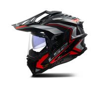 LS2 MX701 Explorer Carbon Frontier II, casco avventura M male Nero/Grigio/Rosso