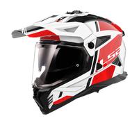 Casco Adventure LS2 MX702 Pioneer II Hill Bianco-Rosso 2XL 63-64cm Bianco