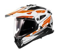 Casco Integrale On-Off Touring Ls2 MX702 Pioneer II Namib Bianco Arancio Lucido XL