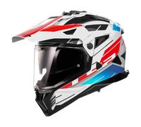 Casco Integrale On-Off Touring Ls2 MX702 Pioneer II Namib Bianco Blu Rosso Lucido XL